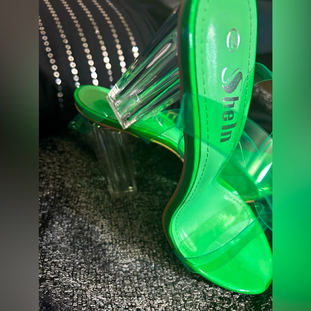 Hi lighter green heels